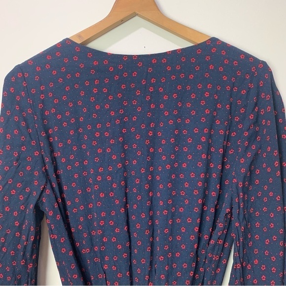 [Abercrombie & Fitch] Women's Navy Blue & Red Ditsy Floral Print Jumpsuit - Picture 5 of 11